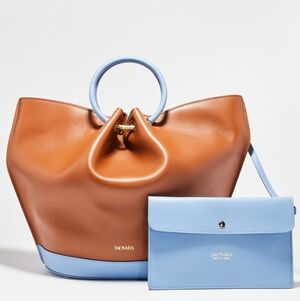 Brown and Blue Women's Bag Set